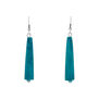 blue wooden hook earrings